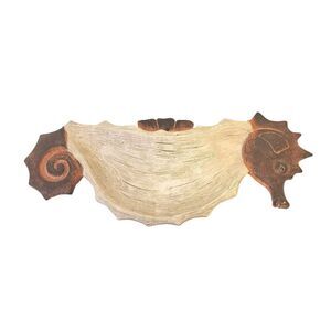 Sea Horse Trinket Dish/Tray, brown tone, 15"x6", Heavy